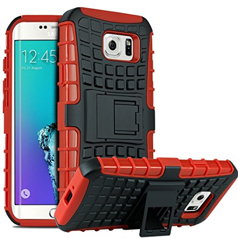 Galaxy S6 Edge Plus Case, HHI Dual Armor Composite Case with Stand for Samsung Galaxy S6 Edge Plus - Red