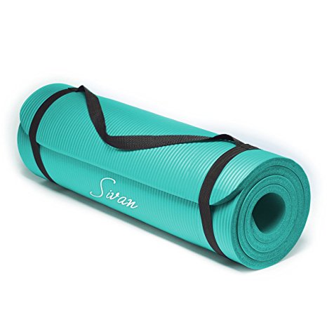 Sivan Health and Fitness 1/2-InchExtra Thick 71-Inch Long NBR Comfort Foam Yoga Mat for Exercise, Yoga, and Pilates