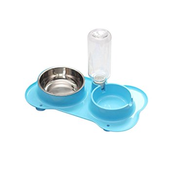 Pet Bowls PYRUS Stainless Steel Dog Bowl Removable Double Dog Cat Bowls for Drinking and Eating No Spill/ Non-Skid Pet Feeder Bowlfor Dogs Cats