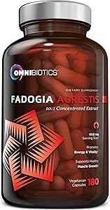 OmniBiotics Fadogia Agrestis 600mg Per Serving (180 Capsules) - 100% Standardized 10:1 Extract Supplement for Muscle Growth & Recovery, Increase Energy, Athletic Performance - Made in The USA