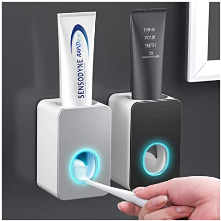 VJJ AIDEAR 1 Pcs Automatic Toothpaste Dispenser Wall Mounted Toothpaste Dispenser Automatic Toothpaste Squeezer for Washroom Bathroom(Black)