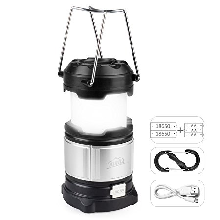 LED Lantern HiHiLL Portable Camping Light Ultra Bright Collapsible Outdoor Lantern Rechargeable and 4400mAh Power Bank Emergency Lantern