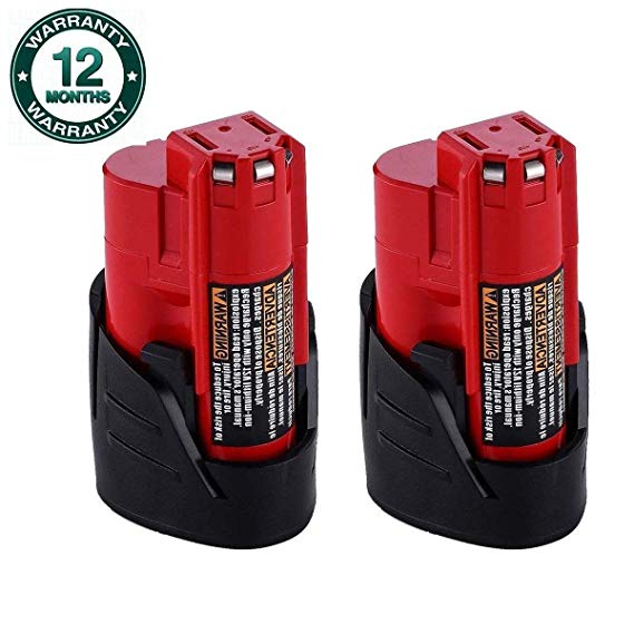 3000mAh for Milwaukee M12 battery Replacement 12V Lithium-ion Milwaukee 48-11-2411 48-11-2402 48-11-2440 48-11-2411 M12 XC Cordless Drill Batteries