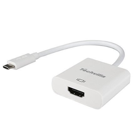 USB 31 Type-C to HDMI Female Adapter Techvilla USB 31 Type-C USB-C Female to HDMI 1080P HDTV Adapter DP Alt mode for The New MacBook 12 inch White