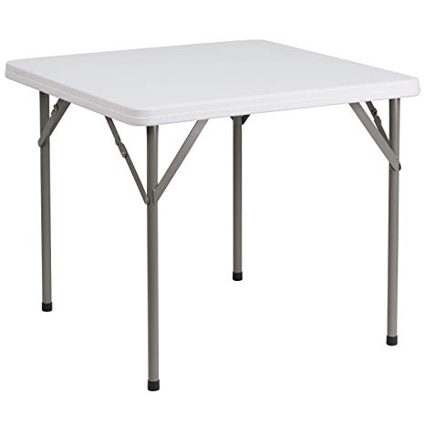 Flash Furniture 34'' Square Granite White Plastic Folding Table [DAD-YCZ-86-GG]