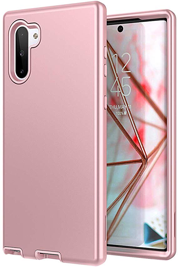 WeLoveCase Galaxy Note 10 Case, Note 10 Cover 3 in 1 Hybrid Heavy Duty Protection Full Body Rugged Armor Shockproof TPU Bumper Hard PC Outer Shell Protective Case for Samsung Galaxy Note 10 Rose Gold