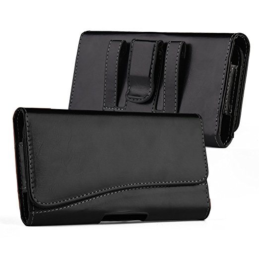 iPhone 6S 4.7 inch Leather Cover Case,kiwitatá iPhone 6 6sLeather Carrying Case Cover, Horizontal Holster Pouch Belt Clip Case For iphone 6s 4.7"(Black)