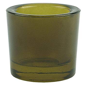 Bluecorn Beeswax Heavy Glass Votive and Tea Light Candle Holders (12, Vintage Green)