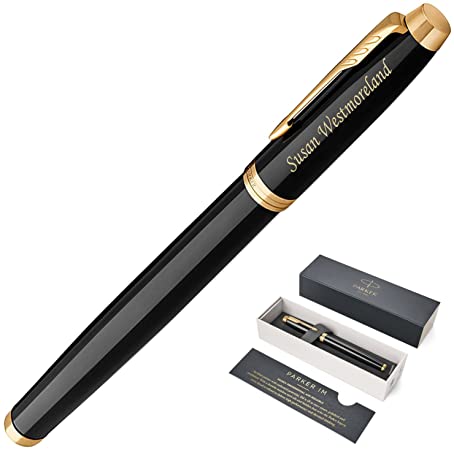 Dayspring Pens | Personalized Parker IM Black Fountain Pen - Medium Nib. Custom Engraved Fast!