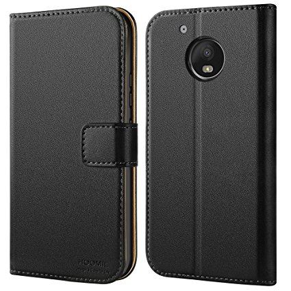 Moto G5 Case - HOOMIL Premium Leather Case for Motorola Moto G5 Phone Cover (Black)