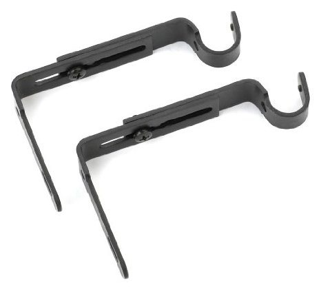Umbra Adjustable Bracket for Drapery Rod Set of 2 Black