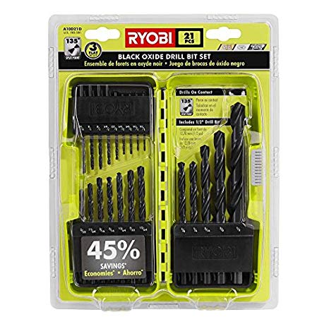 RYOBI A10D21D Black Oxide Drill Bit Set