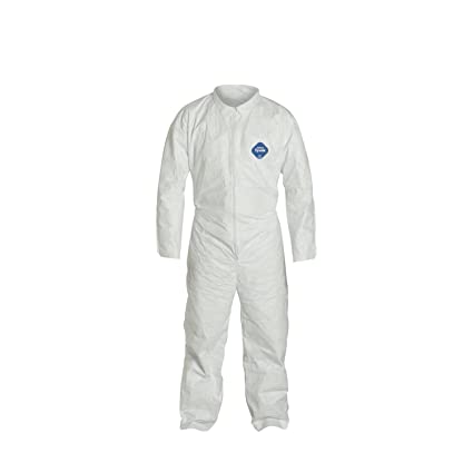 DuPont TY120S Disposable Tyvek White Coverall Suit 1412, Size XLarge, Sold by The Each