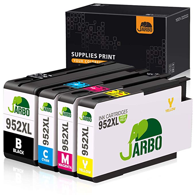 JARBO Compatible Ink Cartridge Replacement for HP 952 XL 952XL, for HP Officejet Pro 8710 8720 8702 8715 8740 7740 7720 8730 8210 8216 Printer (1BK, 1C, 1M, 1Y) 4 Pack