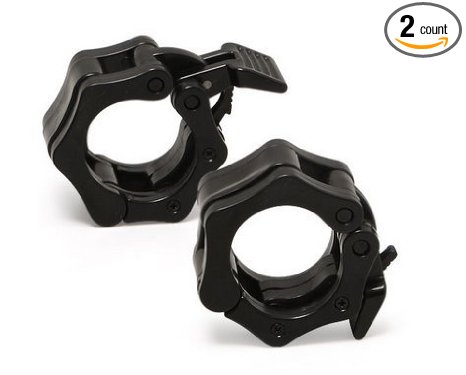 Castlestone Quick Release Pair of Locking 2" Olympic Size Barbell Clamp Collar Great for Pro Crossfit Training