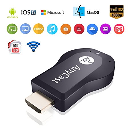 U2C® HDMI TV Stick AnyCast M2 Plus WiFi Wireless Mini Display Receiver Dongle HDMI 3D TV Miracast DLNA Airplay for IOS Apple iPhone iPad Android Smartphone Max Input1080P Output 720P