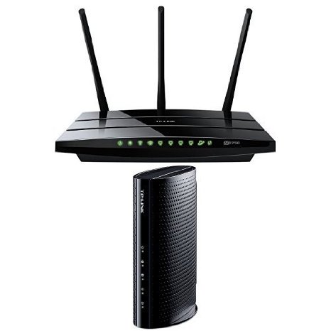 TP-LINK Archer C7 AC1750 Dual Band Wireless AC Gigabit Router and TP-LINK DOCSIS 3.0 High Speed Cable Modem