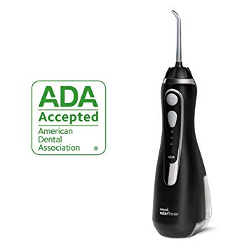 Waterpik Cordless Water Flosser Rechargeable Portable Oral Irrigator For Travel And Home – Cordless Advanced, WP-562 Brilliant Black