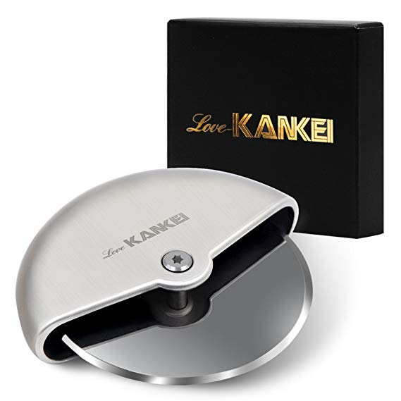 Love-KANKEI Pizza Cutter/Pizza Wheel/Pizza Slicer with Stainless Steel Comfortable Palm Grip 4 inches (10 cm)