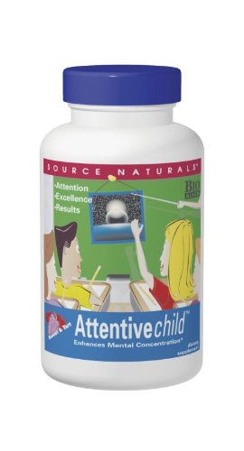 Source Naturals Attentive Child, Brain Attention Span and Mental Concentration Support - 60 Tablets