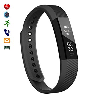 Fitness Tracker, CHEREEKI New Slim Heart Rate Monitor Smart Bracelet Band Sport Activity Tracker Pedometer Wristband Calorie Sleep Monitor Smartwatch Call SMS Alert for Android & iOS Smartphone