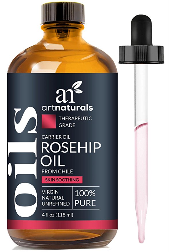 ArtNaturals 100% Pure Rosehip Seed Oil - (4 Fl Oz / 120ml) - 3 Piece Gift Set - Cold Pressed & Unrefined - Natural Moisturizer for Dry Skin, Fine Lines and Scars – for Face, Nails, Hair and Skin