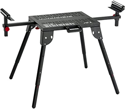 Excel Chop Saw Stand Universal Power Tools Workbench Station (Table Saws, Band Saws, Scroll Saws, Miter Saws and Cutting Machines) with 6 Adjustable Height - Extendable Arms & Supports & Portable