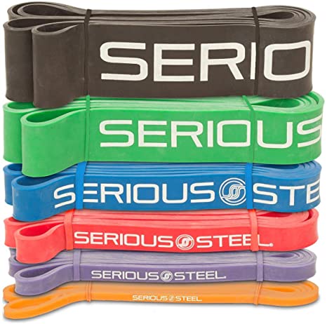 Serious Steel 41" Assisted Pull-up Band, Heavy Duty Resistance Band Sets, Stretching, Powerlifting, Resistance Training and Pull Up Assistance Bands