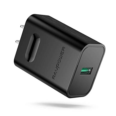 Quick Charge 3.0 Wall Charger, RAVPower 24W QC Fast USB Charger Adapter Compatible for Qi Wireless Charger, Galaxy S9 S8 Edge Plus, Note 8 7 and iPhone Xs XS XR X 8 Plus, iPad and More