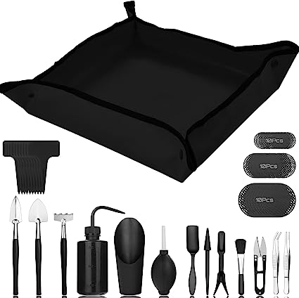 Succulent Tool Kit,54 Pcs Mini Garden Tools,Bonsai Tree Kit Plant Accessories Indoor Gardening Hand Tools with Repotting Mat, Succulent Kit for Plant Care,Gardening Gifts for Men & Women