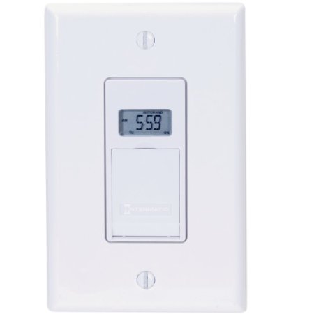 Intermatic EJ600 120 Volt Indoor Digital Astro In-Wall Timer, White