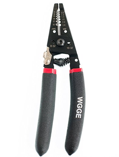 WGGE WG-013 Wire Stripper and Cutter 7'' ,Cuts, strips wire and loops 10-20 AWG Solid and (0.8-2.6mm) Stranded