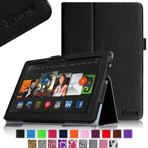 Fintie Folio Case for Kindle Fire HDX 8.9 - Slim Fit Leather Cover (will fit Amazon Kindle Fire HDX 8.9" Tablet 2014 4th Generation and 2013 3rd Generation) - Black