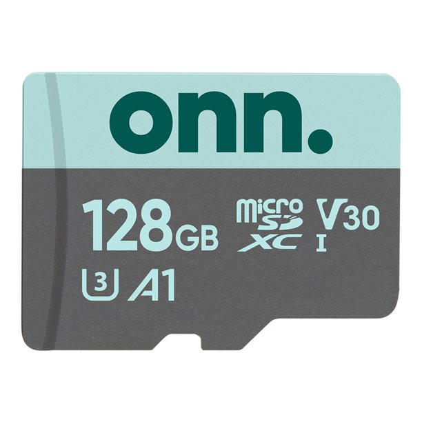 onn. 128GB Class 10 U3 V30 microSDXC Flash Memory Card