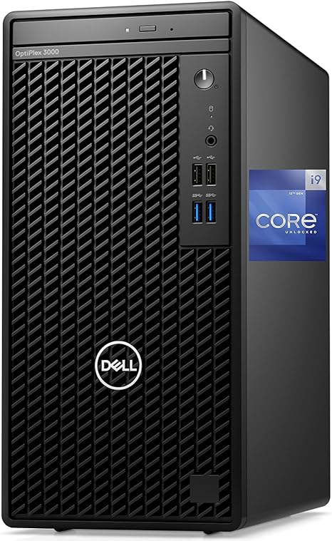 Dell 3000 Optiplex Tower Computer, Intel i9-12900K, 64GB RAM, 2TB NVMe SSD, DisplayPort, HDMI, VGA, USB-C, DVD-RW, Wi-Fi, BT, Windows 11 Pro, Black