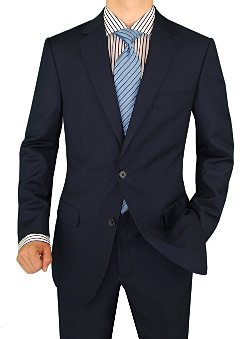 Salvatore Exte Men's Suit Two Button Side Vent Jacket Flat Front Pants