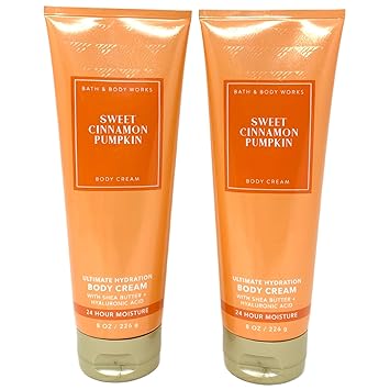 Bath and Body Works Sweet Cinnamon Pumpkin 2 Pack Ultra Shea Body Cream 8 Oz. (Sweet Cinnamon Pumpkin)