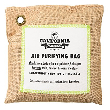 California Home 200g Activated Bamboo Charcoal Deodorizer Natural, Air Purifying Bag, Dehumidifier, Allergy-Free Filters, Odor Neutralizer for Home, Shoes, Car