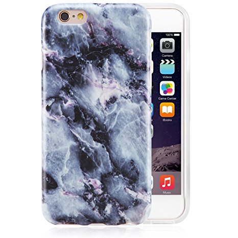 iPhone 6 Cases,Marble iPhone 6 Case Blue, VIVIBIN Anti-Scratch &Fingerprint Shock Proof Thin Phone Cases for iPhone 6 /6s 4.7", Blue Marble Design