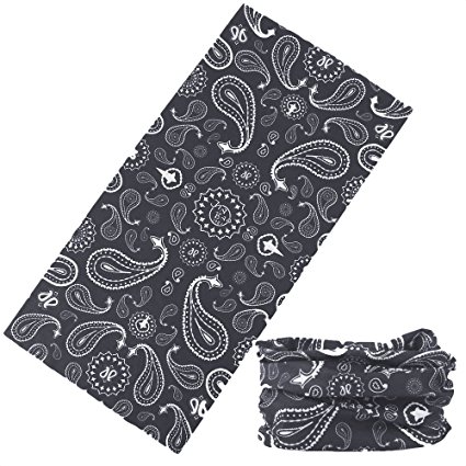 12-in-1 UV Bandana Headband - Versatile Outdoors & Daily Headwear - 12 Ways to Wear including Bandana, Neck Gaiter, Helmet Liner, Balaclava. Performance Moisture Wicking Microfiber. Lab Tested UPF 30