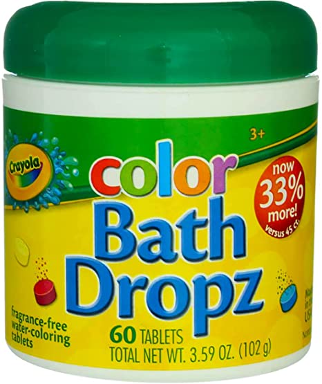 Bath Dropz Water-Coloring Tablets, 3.59 oz, 60 Ct