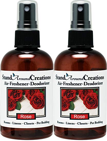 Set of 2 - Concentrated Spray For Room / Linen / Room Deodorizer / Air Freshener - 4 fl oz - Scent - Rose: A garden of red roses blooms from this artistically designed floral bouquet.