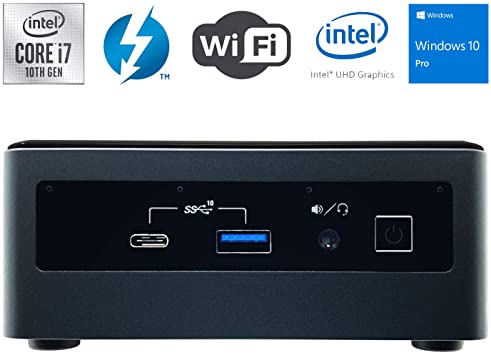 Intel NUC NUC10i7FNH Ultra Small Mini PC/HTPC - 10th Gen Intel 6-Core i7-10710U up to 4.70 GHz CPU, 16GB DDR4 RAM, 512GB SSD, Wi-Fi   Bluetooth, Intel UHD Graphics, Windows 10 Professional