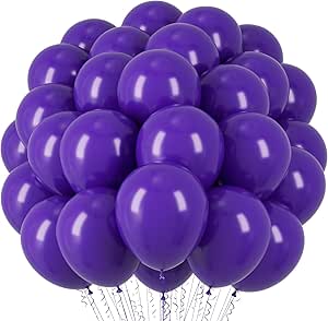 Dark Purple Balloons, 66pack 12inch Deep Purple Latex Party Balloons for Halloween, Graduation, Wedding, Birthday, Baby Shower, Anniversary, Valentine's Day Party Decorations