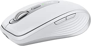 Logitech MX Anywhere 3, Souris Compacte, sans Fil, Défilement Magnétique, Toute Surface, Capteur 4 000 PPP, Boutons Personnalisables, USB-C, Bluetooth, Apple Mac, iPad, Windows, Light Grey