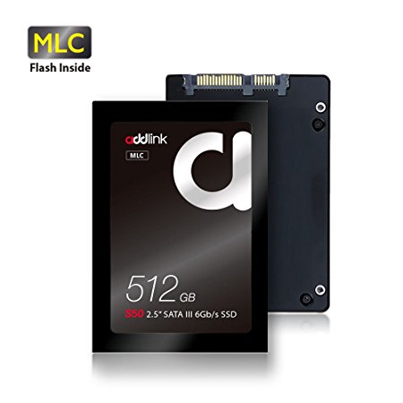 addlink S50 MLC SSD 512GB SATAIII 6Gb/s 2.5-inch/7mm Internal Solid State Drive with Read 550MB/s Write 500MB/s (ad512GBS50S3S)