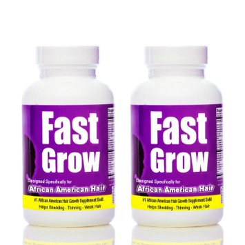 Fast Grow Ethnic Hair Growth Vitamins 2 Bottles for Faster Growing Hair
