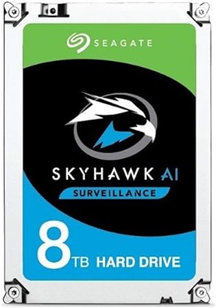 Seagate - ST8000VE000 Skyhawk AI ST8000VE000 8 TB Hard Drive - 3.5 Internal - SATA (SATA/600) - Network Video Recorder, Video Surveillance System Device Supported - 7200rpm - 256 MB Buffer -