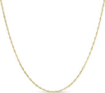 KEZEF Twisted Curb Chain - Sterling Silver Singapore Twisted Curb Chain Italian - Premium Finish - Elegant Design Twisted Rope Chain Necklace - Ideal Twisted Chain for Women - 2mm