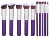 BS-MALL 2015 New Premium Synthetic Kabuki Makeup Brush Set Cosmetics Foundation Blending Blush Eyeliner Face Powder Brush Makeup Brush Kit Silver Purple